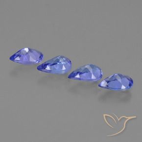 Gemas de tanzanita Azul púrpura intenso natural de 1.67 ct, En forma de pera, VS