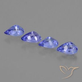 Gemas de Tanzanita Azul violeta natural de 1.68 ct, En forma de pera, VVS-VS