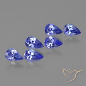 Gemas de Tanzanita Azul violeta natural de 2.12 ct, En forma de pera, VS
