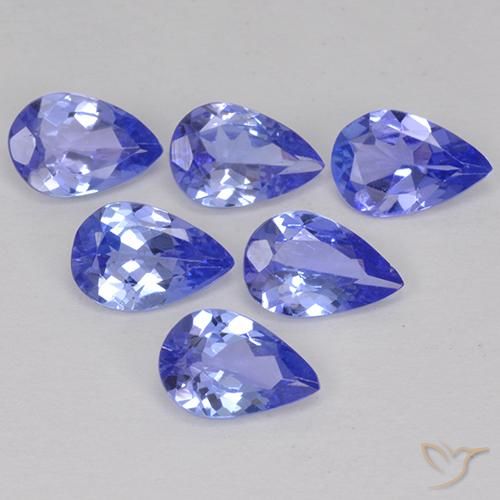 Gemas de tanzanita azul natural de 2,43 ct, en forma de pera, VVS-VS