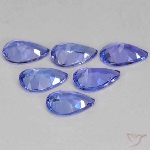 Gemas de tanzanita azul natural de 2,43 ct, en forma de pera, VVS-VS
