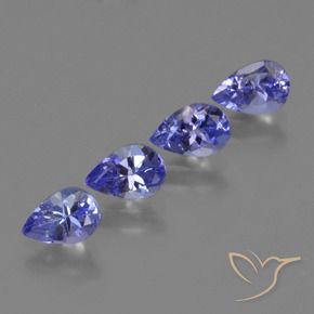 Gemas de Tanzanita Azul violeta intenso natural de 1.81 ct, En forma de pera, VS