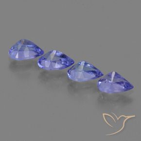 Gemas de Tanzanita Azul violeta intenso natural de 1.81 ct, En forma de pera, VS