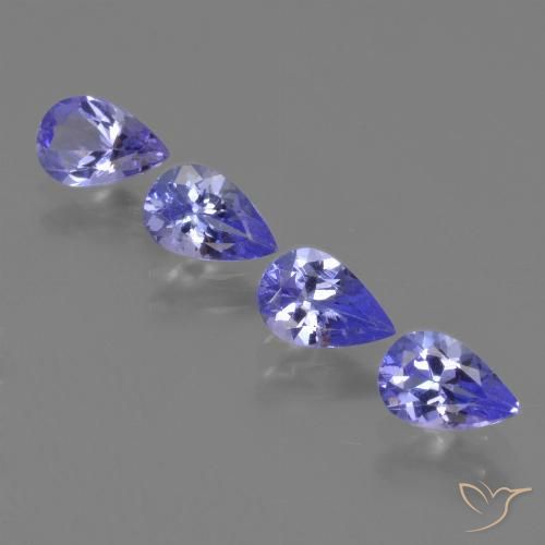 1.65ctw Natural Azul violeta intenso Tanzanita, En forma de pera, VS