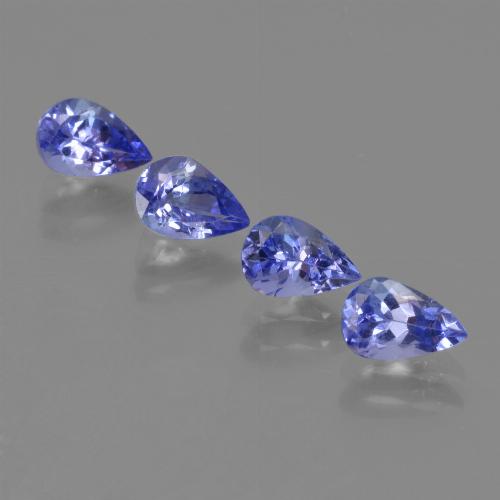 Gemas de tanzanita Azul violeta intenso natural de 2.00 ct, En forma de pera, VVS-VS