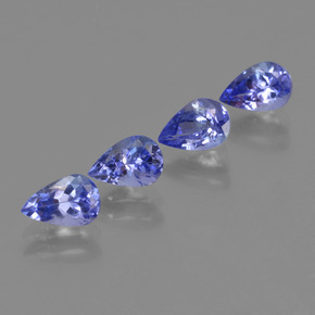 Gemas de tanzanita Azul violeta intenso natural de 2.00 ct, En forma de pera, VVS-VS