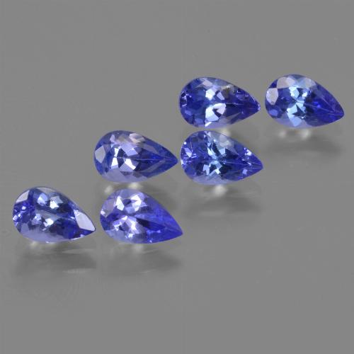 Gemas de tanzanita Azul violeta oscuro natural de 2.53 ct, En forma de pera, VVS-VS