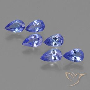 Gemas de Tanzanita Azul violeta oscuro natural de 2.19 ct, En forma de pera, VS