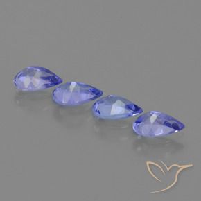 Gemas de Tanzanita Azul violeta intenso natural de 1.67 ct, En forma de pera, VVS-VS