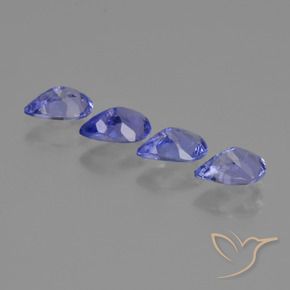 Gemas de Tanzanita Azul violeta natural de 1.41 ct, En forma de pera, VS