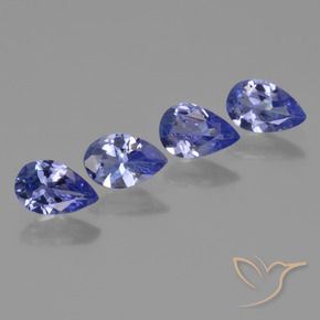 Gemas de Tanzanita Azul violeta natural de 1.40 ct, En forma de pera, VS