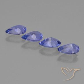 Gemas de Tanzanita Azul violeta natural de 1.40 ct, En forma de pera, VS