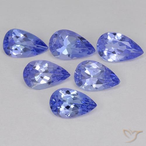 Gemas de Tanzanita Azul medio natural de 2.07 ct, En forma de pera, VS