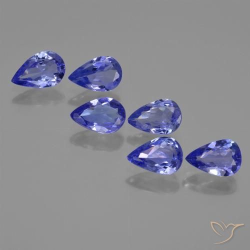 Gemas de tanzanita azul natural de 2,29 ct, en forma de pera, VS