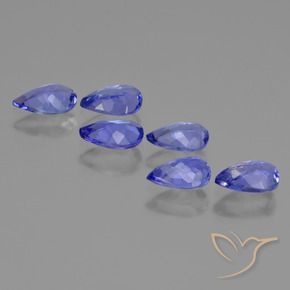 Gemas de tanzanita azul natural de 2,29 ct, en forma de pera, VS