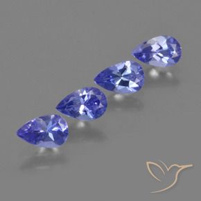 Gemas de Tanzanita Azul violeta intenso natural de 1.48 ct, En forma de pera, VS