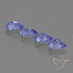 Gemas de Tanzanita Azul violeta intenso natural de 1.48 ct, En forma de pera, VS