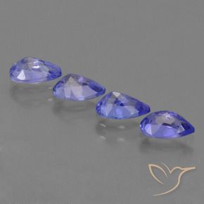 Gemas de Tanzanita Azul violeta intenso natural de 1.70 ct, En forma de pera, VS
