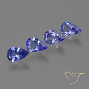 Gemas de Tanzanita Azul púrpura intenso natural de 1.76 ct, En forma de pera, VS