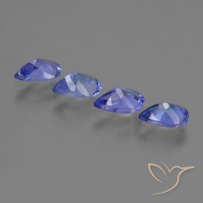 Gemas de Tanzanita Azul púrpura intenso natural de 1.76 ct, En forma de pera, VS