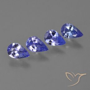 Gemas de Tanzanita Azul violeta intenso natural de 1.34 ct, En forma de pera, VS
