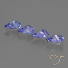 Gemas de Tanzanita Azul violeta intenso natural de 1.34 ct, En forma de pera, VS