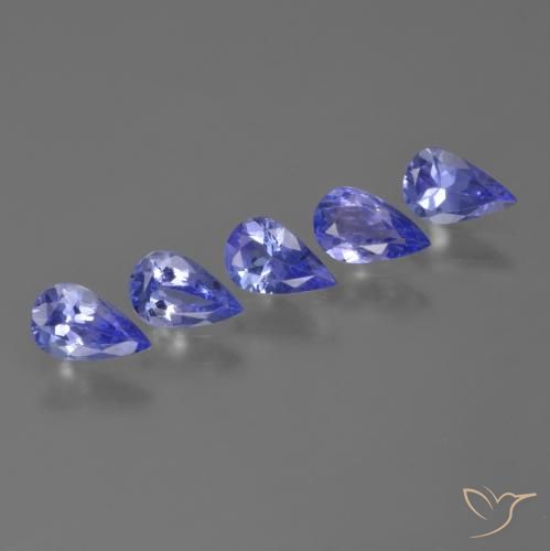 Gemas de Tanzanita Azul intenso natural de 1.48 ct, En forma de pera, VS