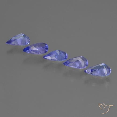 Gemas de Tanzanita Azul intenso natural de 1.48 ct, En forma de pera, VS
