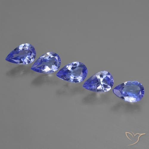 Gemas de tanzanita Azul violeta natural de 2.19 ct, En forma de pera, VS