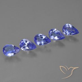Gemas de tanzanita Azul violeta natural de 2.19 ct, En forma de pera, VS