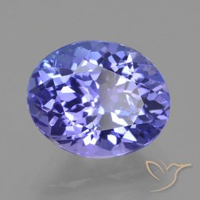 tanzanita Azul violeta intenso natural de 2.88 ct, Corte Óvalo, VS-SI