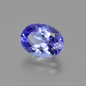 Tanzanita azul natural de 2,22 ct, corte óvalo, VVS