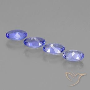 Gemas de Tanzanita Azul intenso natural de 1.58 ct, Ovalada, VVS-VS