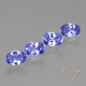 Gemas de Tanzanita Azul violeta natural de 1.91 ct, Ovalada, VVS-VS