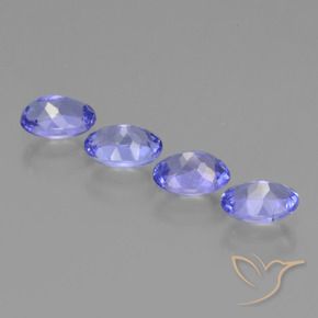 Gemas de Tanzanita Azul violeta natural de 1.91 ct, Ovalada, VVS-VS
