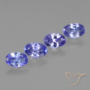 Gemas de Tanzanita Azul medio natural de 1.81 ct, Ovalada, VVS-VS