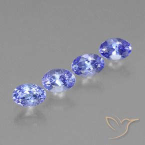 Gemas de tanzanita Azul oscuro natural de 1.85 ct, Ovalada, VVS-VS