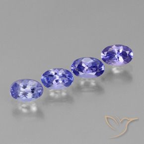 Gemas de Tanzanita Azul violeta intenso natural de 1.86 ct, Ovalada, VVS-VS