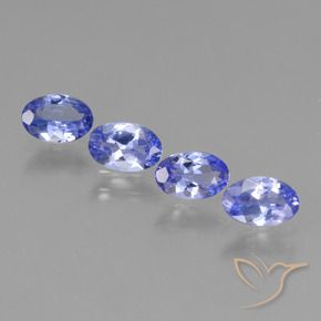 Gemas de Tanzanita Azul violeta natural de 1.58 ct, Ovalada, VS
