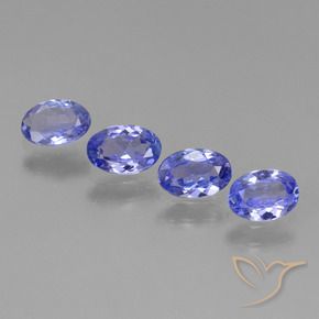 Gemas de Tanzanita Azul violeta intenso natural de 1.64 ct, Ovalada, VVS-VS