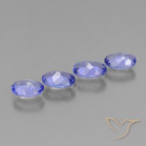 Gemas de Tanzanita Azul violeta intenso natural de 1.64 ct, Ovalada, VVS-VS