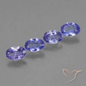 Gemas de Tanzanita Azul intenso natural de 1.75 ct, Ovalada, VVS-VS