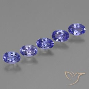 Gemas de Tanzanita Azul violeta intenso natural de 2.01 ct, Ovalada, VVS-VS
