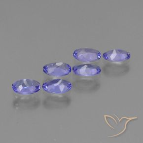 Gemas de tanzanita Azul violeta intenso natural de 2.18 ct, Corte Óvalo, VS