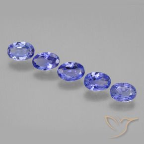 Gemas de Tanzanita Azul violeta intenso natural de 2.37 ct, Ovalada, VS