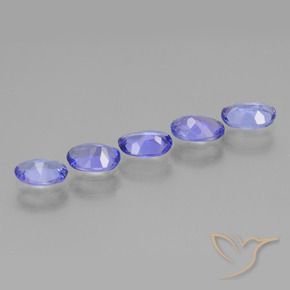 Gemas de Tanzanita Azul violeta intenso natural de 2.37 ct, Ovalada, VS
