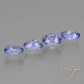 Gemas de Tanzanita Azul violeta intenso natural de 1.98 ct, Ovalada, VS