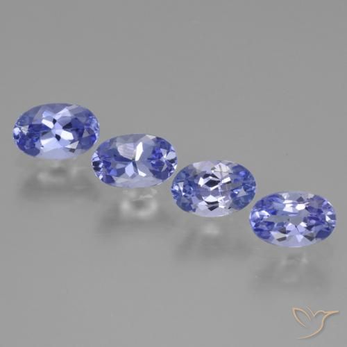 Gemas de Tanzanita Azul violeta intenso natural de 2.17 ct, Ovalada, VS