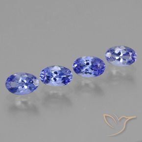 Gemas de tanzanita Azul violeta oscuro natural de 1.95 ct, Ovalada, VS