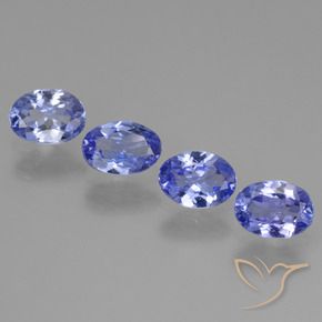 Gemas de Tanzanita Azul violeta intenso natural de 2.21 ct, Ovalada, VS